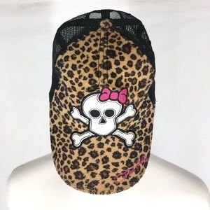Leopard Sugar Skull Trucker Cap Hat Snap Back Mesh